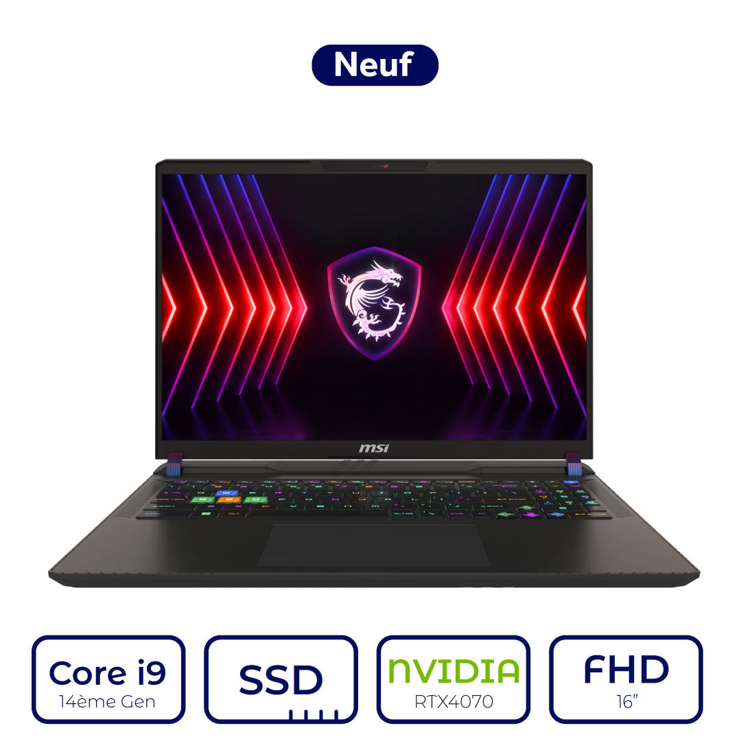 MSI VECTOR 16 HX A14VGG 426MA Core i9 14ème Gen RTX 4070 8GB