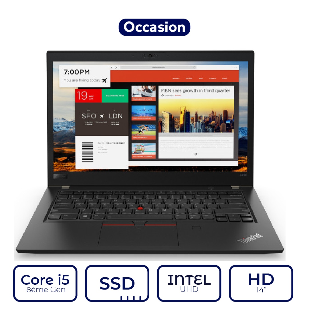 Lenovo ThinkPad T480s - Core i5 8ème Gen