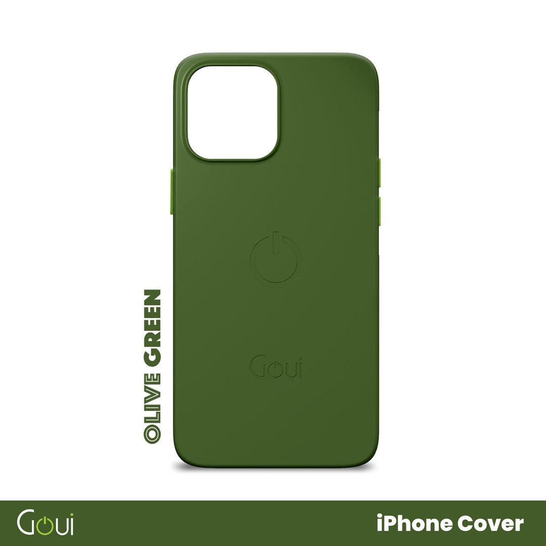 Goui Pochette Magnetique iPhone 14 Pro couleur Vert Olive + Barres magnétiques