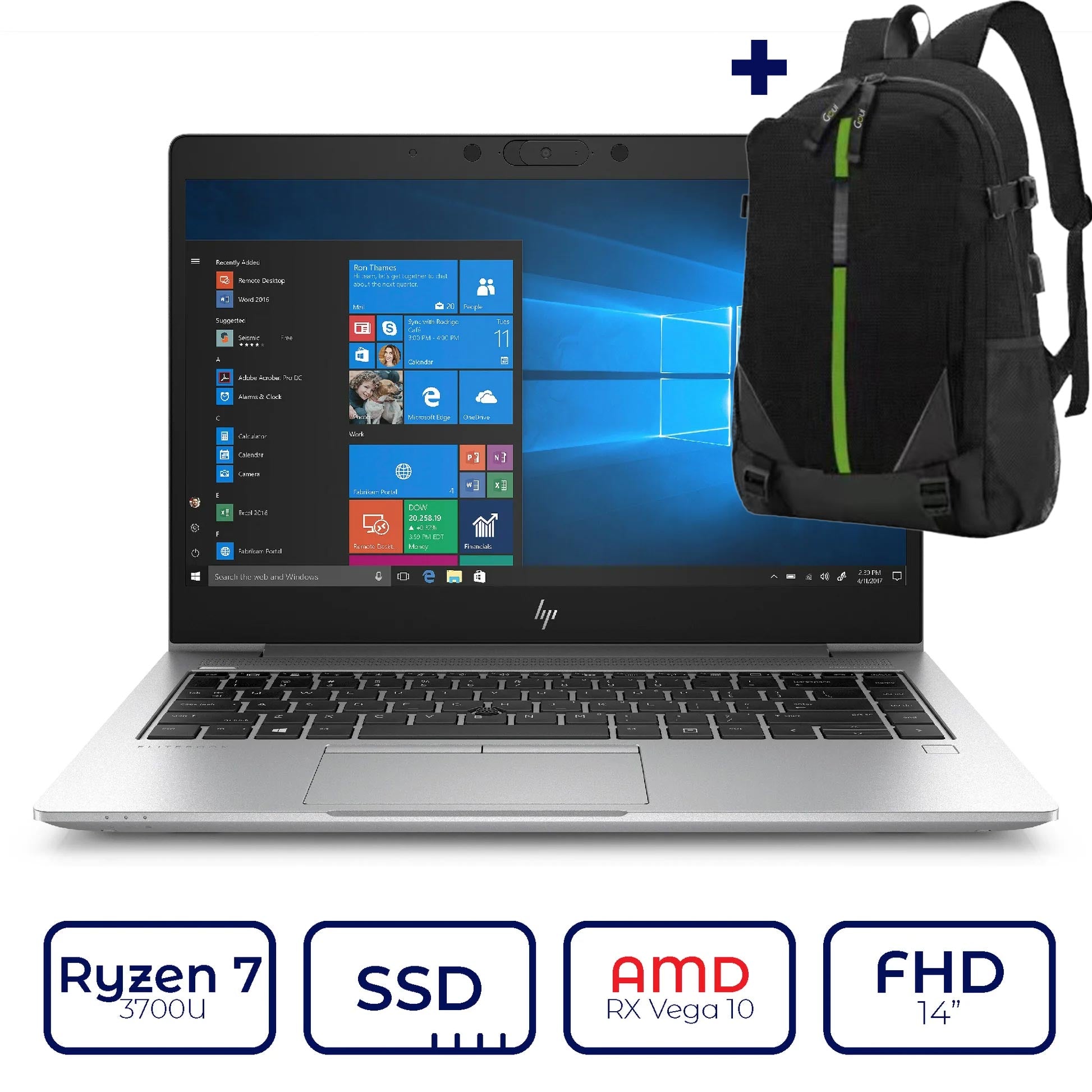 Bundle HP EliteBook 745 G6 Ryzen 7 (9VK86UP) -- GOUI 21L Bagpack